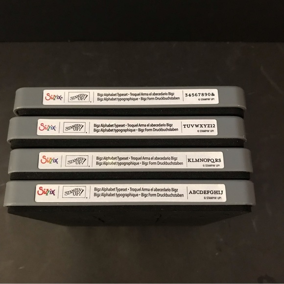 Stampin' up! Sizzix typeset UPPER CASE alphabet Bigz dies (set of 4) - Picture 1 of 14